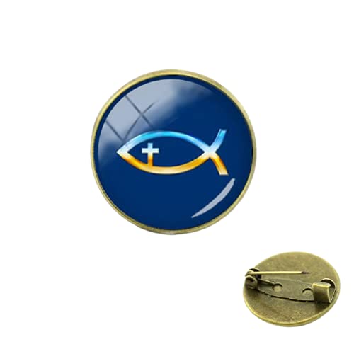Best Deals Ever Steam punk insignias de pez cristiano símbolo con cristiano broches alfileres joyería regalos para los mejores amigos
