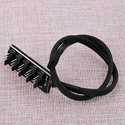 Bewinner 4-Pin PWM Fan Hub, 4-Pin Macho para CPU Fan PC Fans Hub, Computadora CPU/Estuche Ventilador Multi Splitter Conector Cable Adaptador para computadora 12V 3-Pin 4-Pin Pin