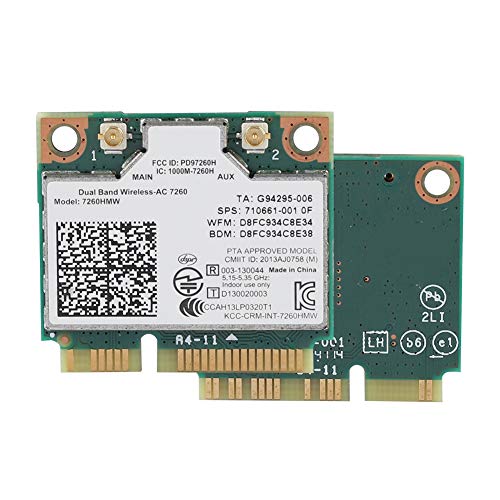 Bewinner Universal 2.4G + 5G Tarjeta Inalámbrica de Banda Dual para Intel 7260AC 867 Mbps Tarjeta de Red Bluetooth 4.0 Soporte de Tarjeta WiFi 802.11ac / a/b/g/n Soporte para MSI 16F4 16GC 1763