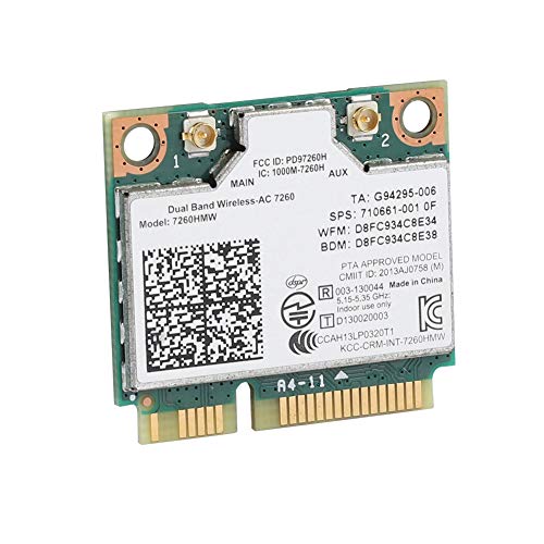 Bewinner Universal 2.4G + 5G Tarjeta Inalámbrica de Banda Dual para Intel 7260AC 867 Mbps Tarjeta de Red Bluetooth 4.0 Soporte de Tarjeta WiFi 802.11ac / a/b/g/n Soporte para MSI 16F4 16GC 1763