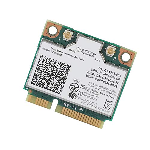 Bewinner Universal 2.4G + 5G Tarjeta Inalámbrica de Banda Dual para Intel 7260AC 867 Mbps Tarjeta de Red Bluetooth 4.0 Soporte de Tarjeta WiFi 802.11ac / a/b/g/n Soporte para MSI 16F4 16GC 1763