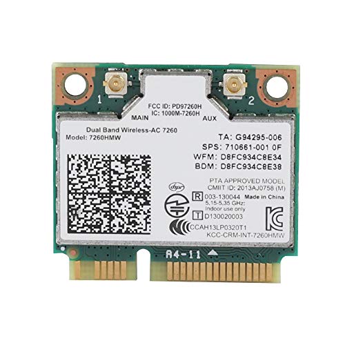 Bewinner Universal 2.4G + 5G Tarjeta Inalámbrica de Banda Dual para Intel 7260AC 867 Mbps Tarjeta de Red Bluetooth 4.0 Soporte de Tarjeta WiFi 802.11ac / a/b/g/n Soporte para MSI 16F4 16GC 1763