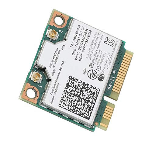 Bewinner Universal 2.4G + 5G Tarjeta Inalámbrica de Banda Dual para Intel 7260AC 867 Mbps Tarjeta de Red Bluetooth 4.0 Soporte de Tarjeta WiFi 802.11ac / a/b/g/n Soporte para MSI 16F4 16GC 1763
