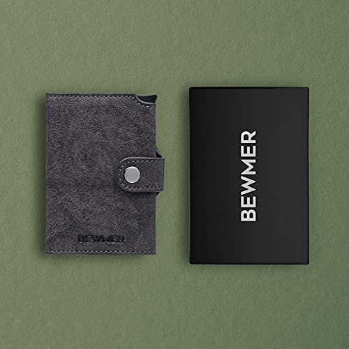 BEWMER-2 Cartera Tarjetero para Hombre y Mujer con Monedero | Billetera Minimalista Porta Tarjetas de Crédito con Protección RFID, Billetes, Monedas | DISEÑO Italiano Marrón