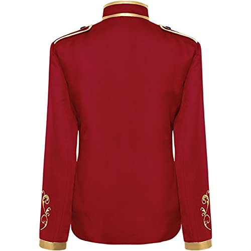 BFBMY Chaquetas de hombre Europeo Americano Medieval Disfraces de Halloween Retro Disfraces Príncipe Traje Bordado Chaquetas (Color: Blanco, Talla M: M)