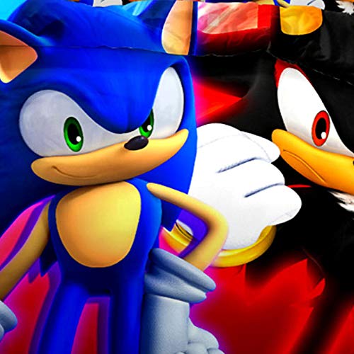 Bfrdollf Sonic The Hedgehog Juego de cama con funda de almohada, 100% microfibra, impresión digital 3D para niños y adultos (200 x 200 cm, 10)
