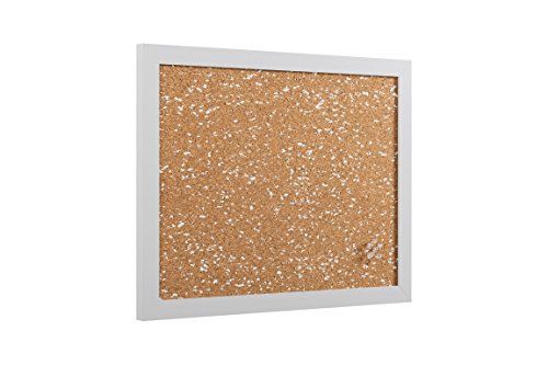 Bi-Office - Tablón de Anuncios B&W, Corcho con Aplicaciones de EVA Blanco, Marco MDF Blanco, 60x45cm