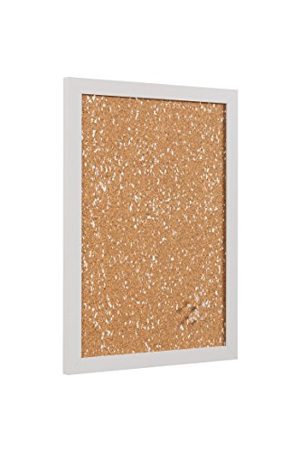 Bi-Office - Tablón de Anuncios B&W, Corcho con Aplicaciones de EVA Blanco, Marco MDF Blanco, 60x45cm