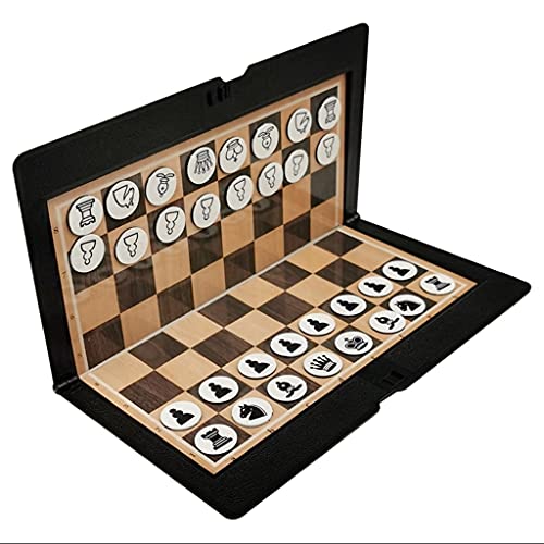 BIAOYU Juego de Ajedrez Piso Ultra-Thin International Chess Set Dobling Magnetic Chess Set Mini Portable Travel Chess Board Juego Juego de Mesa (tamaño : 18x20cm)