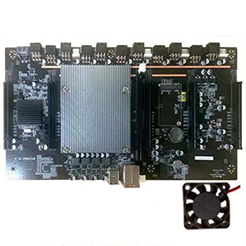 BigBigHundred Placa Base X79 3060 Placa Base BTC/Eth de Cinco Tarjetas en línea LGA2011 Pin DDR3 Pitch 60mm Tarjeta gráfica Componentes de PC con Ventilador de CPU para minería Bitco1n Crypto Etherum