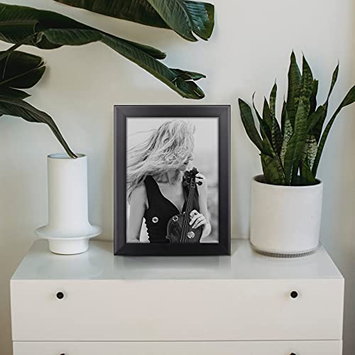 Bigqin Marco de fotos de 15 x 20 cm, juego de marcos de fotos decorativos con soporte y gancho para certificados de dibujo de fotos, rompecabezas, sala de estar, 2 unidades, negro