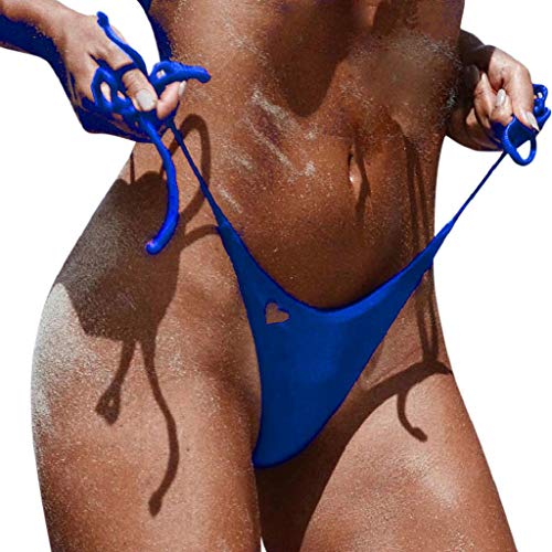 Bikini Tanga Mujer 2019 SHOBDW Sexy Bañador Mujer Playa de Verano Vendaje Color Sólido Traje de Baño Mujer Bañadores de Mujer(Azul,S)