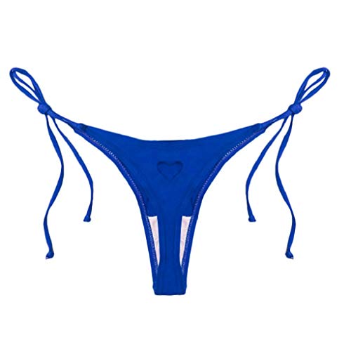 Bikini Tanga Mujer 2019 SHOBDW Sexy Bañador Mujer Playa de Verano Vendaje Color Sólido Traje de Baño Mujer Bañadores de Mujer(Azul,S)
