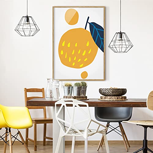 Bilderwelten Póster Enmarcado - Abstract Shapes - Orange - Madera de encina - sin passepartout, 100cm x 70cm