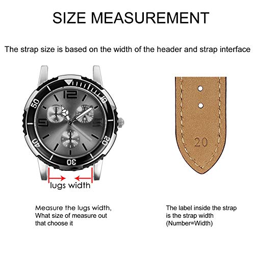 BISONSTRAP 21mm Correa de Reloj de Cuero, Pulsera de Repuesto Piel de Becerro Retro Hombre Mujer,Marrón/Hebilla Plateada