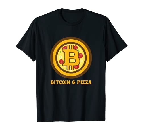 Bitcoin BTC Crypto Moneda Cartera Pizza Blockchain Regalo Camiseta