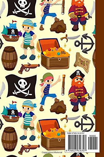 Black Paper Journal: Black Pages Notebook Pirate, Black Paper Lined Journal - Pirate Cover - Small (6x9) - 120 Pages - For Writing with Metallic Gel Pens | by Winfried Eberhardt