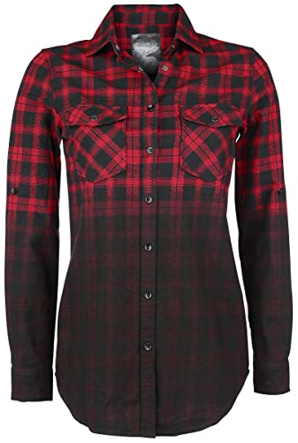 Black Premium by EMP Cities In Dust Mujer Manga Larga Rojo/Negro XXL, 100% algodón, Regular