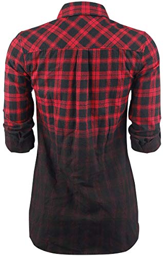 Black Premium by EMP Cities In Dust Mujer Manga Larga Rojo/Negro XXL, 100% algodón, Regular