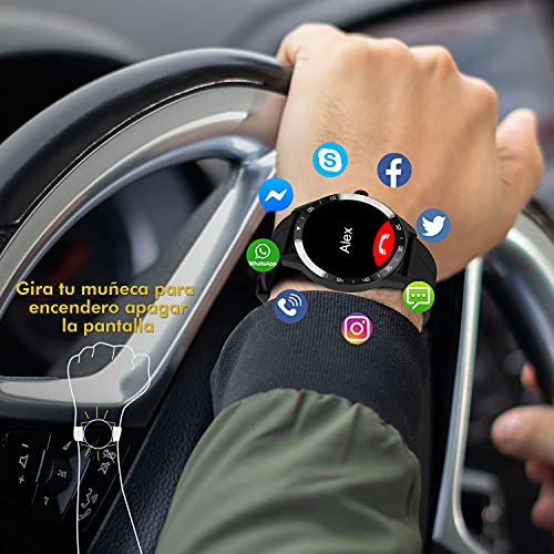Blackview X1 Smartwatch, Reloj Inteligente Hombre - Esfera de Reloj de DIY, Reloj Deportivo Hombre Pulsometro, Pulsera Actividad Inteligente, Smartwatch Hombre para Android e iOS (Versión Mejorada)