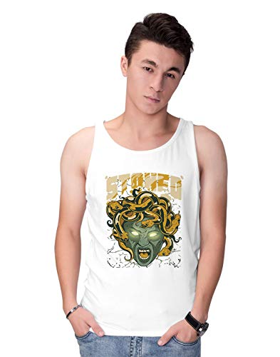 BLAK TEE Hombre Ancient Medusa Stoned by Weed Camiseta Sin Mangas S