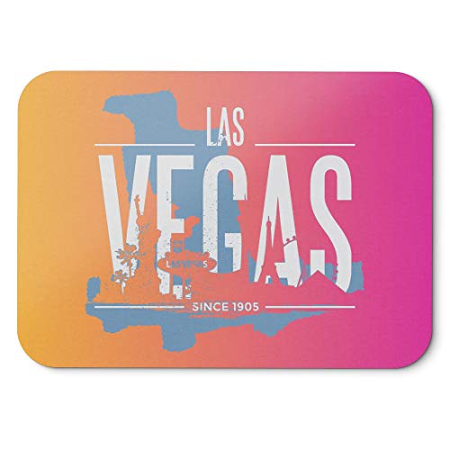 BLAK TEE Las Vegas USA Skyline Mouse Pad 18 x 22 cm in 3 Colours Pink Yellow