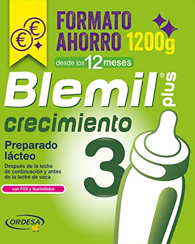 Blemil Plus 3 Crecimiento - Preparado lácteo en polvo, Desde los 12 Meses, 1200g