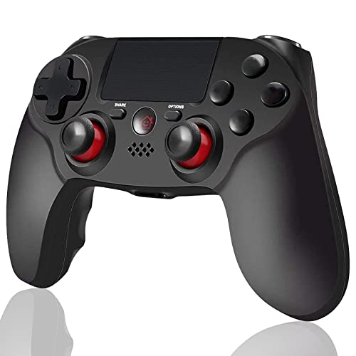 BMSARE Mando para PS4 Inalámbrico, PS4 Mandos Gamepad Joystick para PS4 Pro/Slim con 6 Axis Gyro Sensor | Dual Shock Vibración | Audio Micrófono| Touch Panel | 600mah Batería (Negro)