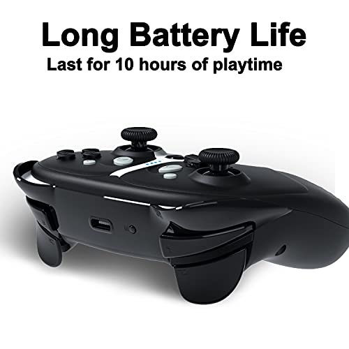 BMSARE Mando para Switch, Mando Switch Inalámbrico, Bluetooth Switch Mando Gamepad Joystick con Giroscopio 6 Ejes/Vibración Dual/Turbo/Luces LED Mando para Nintendo Switch