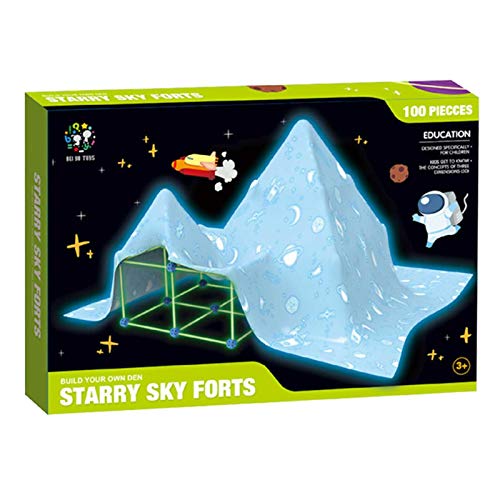BNNEW Fun Forts - Carpa para niños, Que Brilla en la Oscuridad, Kit de construcción de Fuertes, Bricolaje Fun Forts para Construir Castillos, túneles, Carpa de Juego para niños de 5 años