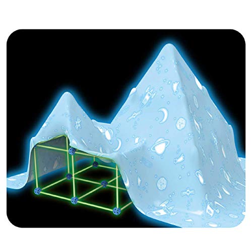 BNNEW Fun Forts - Carpa para niños, Que Brilla en la Oscuridad, Kit de construcción de Fuertes, Bricolaje Fun Forts para Construir Castillos, túneles, Carpa de Juego para niños de 5 años
