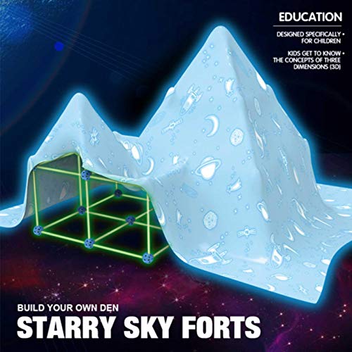 BNNEW Fun Forts - Carpa para niños, Que Brilla en la Oscuridad, Kit de construcción de Fuertes, Bricolaje Fun Forts para Construir Castillos, túneles, Carpa de Juego para niños de 5 años