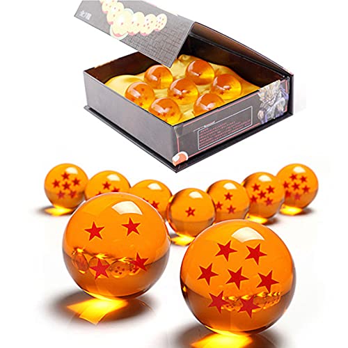 Bolas Dragon Ball, 7 Piezas Bolas de Dragón 1 a 7 Estrellas con Caja de Regalo, Regalo de Año Nuevo para Coleccionar o Regalar para Niños,Coleccionables para Dragonball Z Regalo - Diámetro 4,3CM