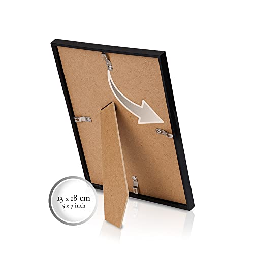 bomoe Set de 12 marcos de fotos Sunlight - marcos de fotos para pared de plástico con passepartout - 12 marcos de 13x18 cm – Posición vertical y horizontal - Negro