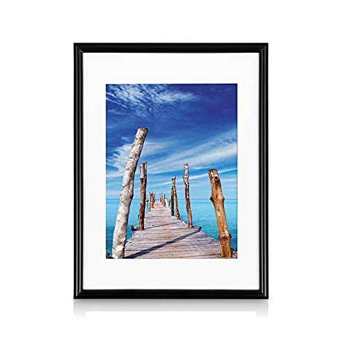 bomoe Set de 18 marcos de fotos Paradise - marcos de fotos para pared de plástico con passepartout - 6x 10,5x15cm / 4x 13x18cm / 4x 18x24cm / 4x 20x30cm – Posición vertical y horizontal - negro