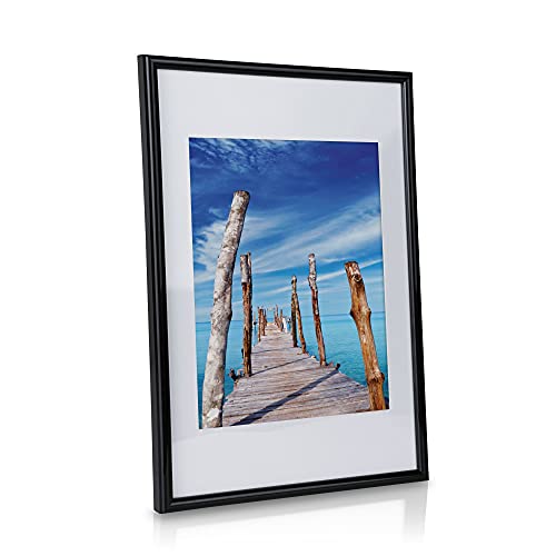 bomoe Set de 18 marcos de fotos Paradise - marcos de fotos para pared de plástico con passepartout - 6x 10,5x15cm / 4x 13x18cm / 4x 18x24cm / 4x 20x30cm – Posición vertical y horizontal - negro