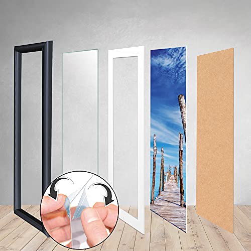 bomoe Set de 18 marcos de fotos Paradise - marcos de fotos para pared de plástico con passepartout - 6x 10,5x15cm / 4x 13x18cm / 4x 18x24cm / 4x 20x30cm – Posición vertical y horizontal - negro