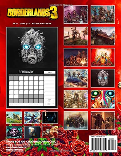 Borderlands 3 Calendar 2022: OFFICIAL game calendar. This incredible cute calendar january 2022 to december 2023 with high quality pictures .Gaming ... video games,Kalendar Calendario Calendrier.