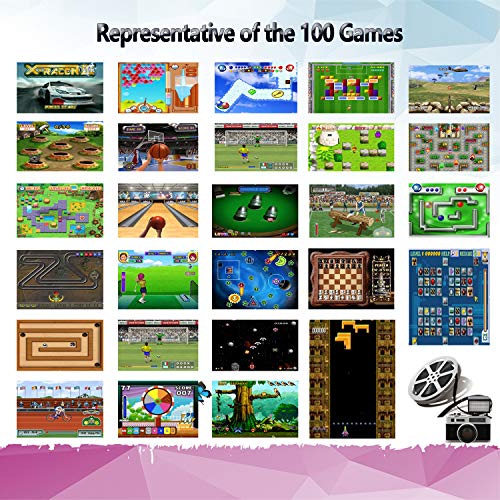Bornkid Consola de Juegos de Mano de 16 bits para Niños y Adultos con 100 Juegos de Video Rompecabezas de Alta Definición Incorporados 3.0 '' Seniors de Pantalla Grandes Juegos de Mano Electrónicos