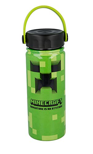 BOTELLA ACERO INOXIDABLE TERMO CON ASA 530 ML | MINECRAFT