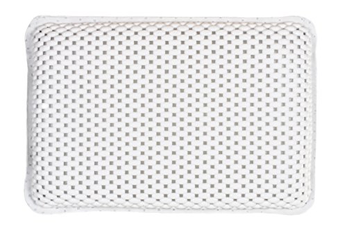 Brandsseller Cojín cervical para bañera con 8 fuertes ventosas, diseño de gofres, cojín de spa de espuma suave con efecto viscosa, PVC impermeable, aprox. 29 x 19 x 5 cm, color blanco