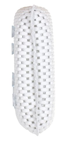 Brandsseller Cojín cervical para bañera con 8 fuertes ventosas, diseño de gofres, cojín de spa de espuma suave con efecto viscosa, PVC impermeable, aprox. 29 x 19 x 5 cm, color blanco