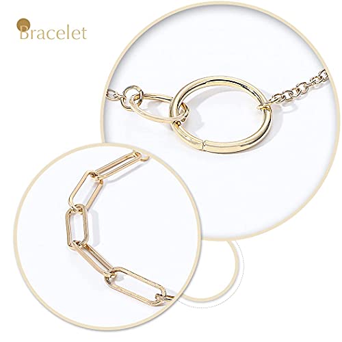 Branets Juego de pulseras en capas Boho Pulsera de círculo dorado Cadena de mano con cuentas Accesorios de joyería para mujeres y niñas (4 piezas)