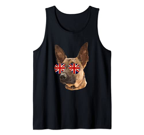 British Flag Dog Owner Lover UK Sunglasses Shades Funny Cute Camiseta sin Mangas