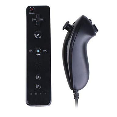 BUNRUN Motion Plus Remote Controller y Nunchuck Motion Plus para Nintendo Wii y Wii U Remote Plus Wireless Controller Joystick Set Combo con Motionplus Inside
