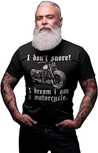 buzz shirts I Don't Snore, I Dream I'm A Motorcycle - Mens Organic Motorcycle T-Shirt - Gift For Snoring (Large, Black)