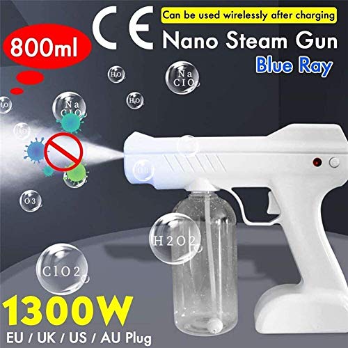 Byakns Pequeño atomizador Ulv Fogger, esterilización de Mano portátil Nano Steam Steam Atomizer para Ropa, hogar, Hospital, Tiendas Herramienta de Niebla