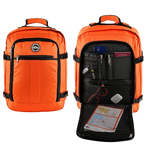 Cabin Max Metz 30L Mochila de Viaje 45 x 36 x 20 cm Adecuada para el Maleta de Mano de Cabina Easyjet y Wizzair (Orange)
