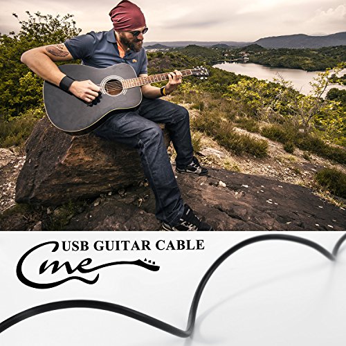 Cable adaptador USB a jack de 6,5 mm para conectar la guitarra o el bajo al PC. Cable para grabación por USB, convertidor de conexión, cable para grabación por ordenador, 3 metros de longitud