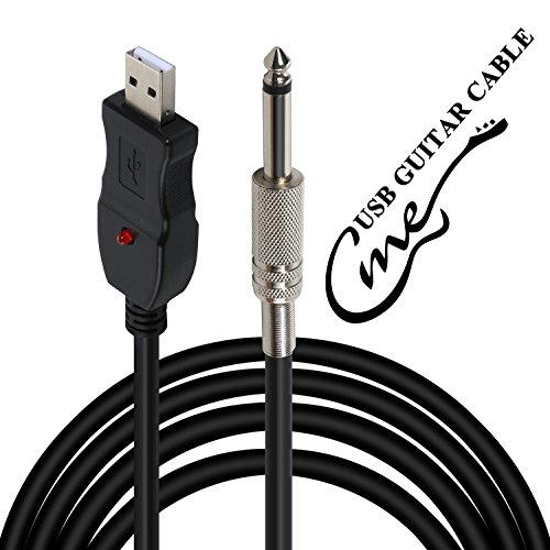 Cable adaptador USB a jack de 6,5 mm para conectar la guitarra o el bajo al PC. Cable para grabación por USB, convertidor de conexión, cable para grabación por ordenador, 3 metros de longitud